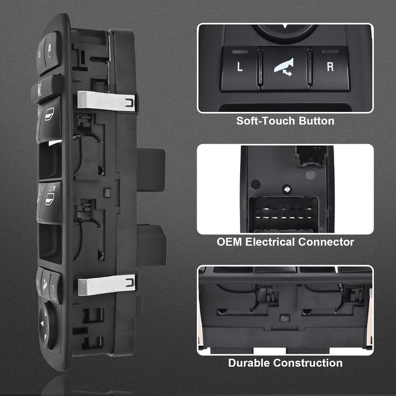 RLP Driver Side Master Power Window Switch 9 Pins + 3Pins Compatible with 2012-2015 17-19 Dodge Grand Caravan 2013-2015 Ram 1500 2500 2015 Ram 3500 2012-2015 Town&Country Replaces# 68110867AB 68110867AA - Image 3